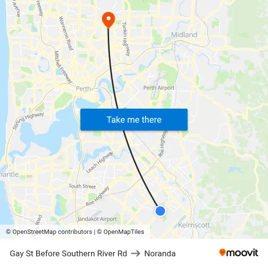 Gay St Before Southern River Rd to Noranda map
