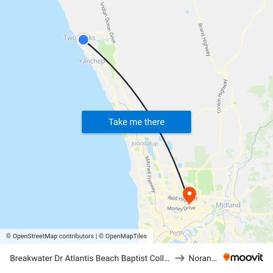 Breakwater Dr Atlantis Beach Baptist College to Noranda map