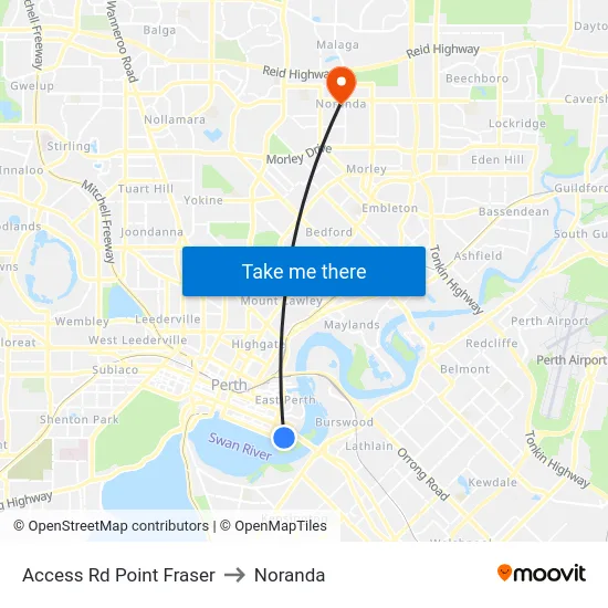 Access Rd Point Fraser to Noranda map