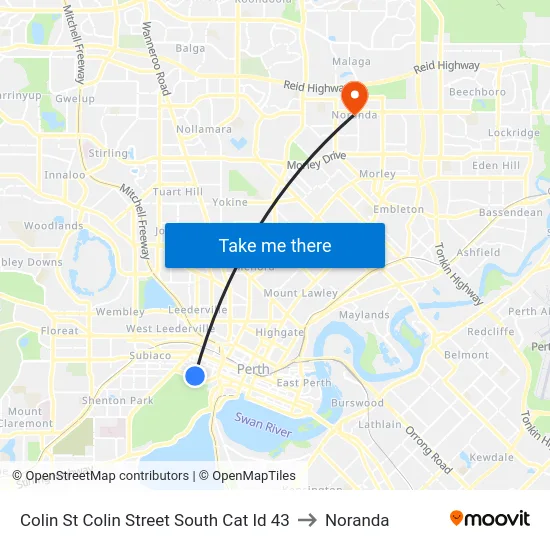 Colin St Colin Street South Cat Id 43 to Noranda map
