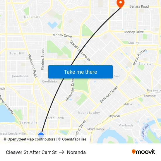 Cleaver St After Carr St to Noranda map