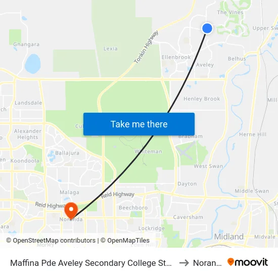 Maffina Pde Aveley Secondary College Stand 1 to Noranda map