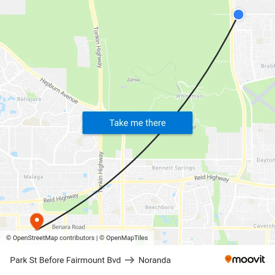 Park St Before Fairmount Bvd to Noranda map
