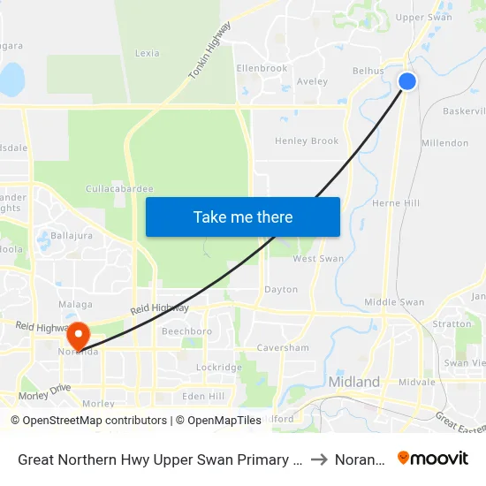 Great Northern Hwy Upper Swan Primary S1 to Noranda map