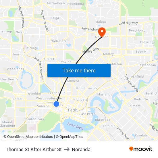 Thomas St After Arthur St to Noranda map