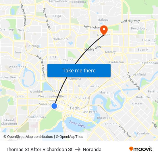 Thomas St After Richardson St to Noranda map