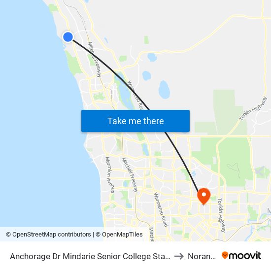 Anchorage Dr Nth Mindarie Senior College Stand 2 to Noranda map