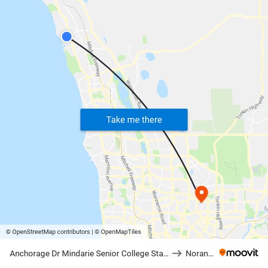 Anchorage Dr Nth Mindarie Senior College Stand 4 to Noranda map