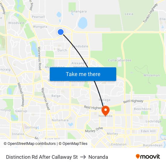 Distinction Rd After Callaway St to Noranda map
