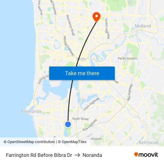 Farrington Rd Before Bibra Dr to Noranda map