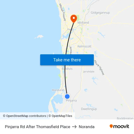 Pinjarra Rd After Thomasfield Pl to Noranda map