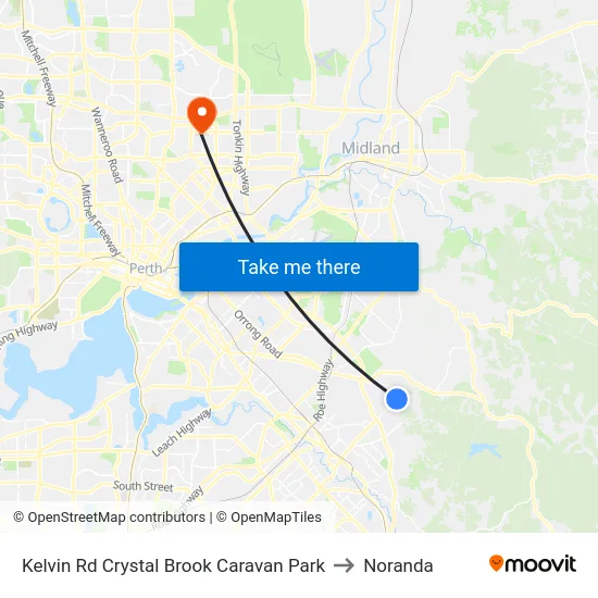 Kelvin Rd Crystal Brook Caravan Park to Noranda map