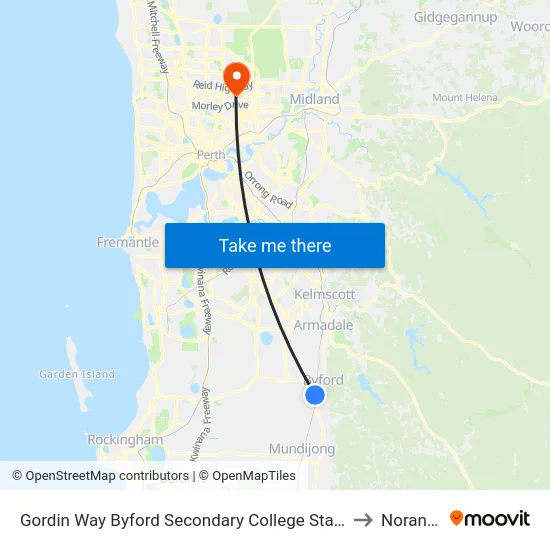 Gordin Way Byford Secondary College Stand 2 to Noranda map