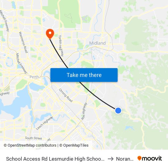 School Access Rd Lesmurdie High School S2 to Noranda map