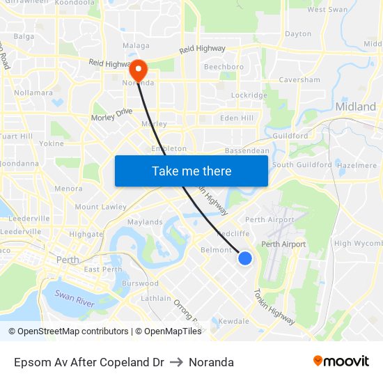 Epsom Av After Copeland Dr to Noranda map