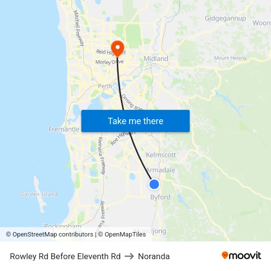Rowley Rd Before Eleventh Rd to Noranda map