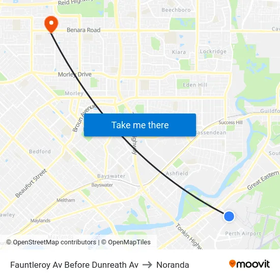 Fauntleroy Av Before Dunreath Av to Noranda map