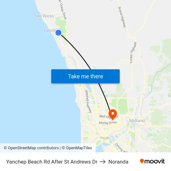 Yanchep Beach Rd After St Andrews Dr to Noranda map
