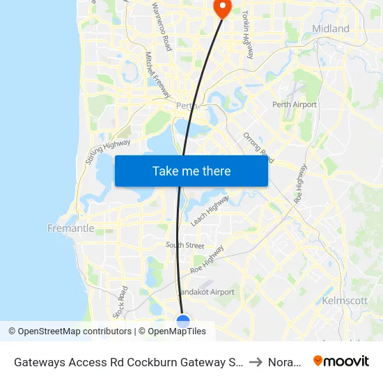 Gateways Access Rd Cockburn Gateway Shop Ctr to Noranda map