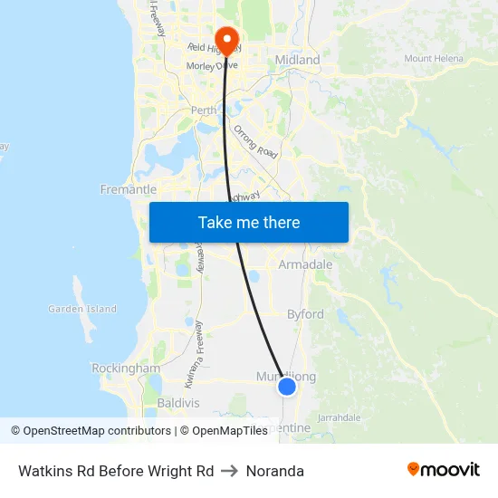 Watkins Rd Before Wright Rd to Noranda map