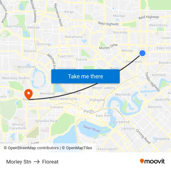 Morley Stn to Floreat map