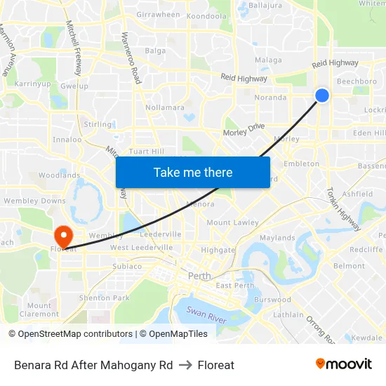 Benara Rd After Mahogany Rd to Floreat map