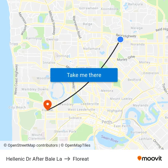 Hellenic Dr After Bale La to Floreat map