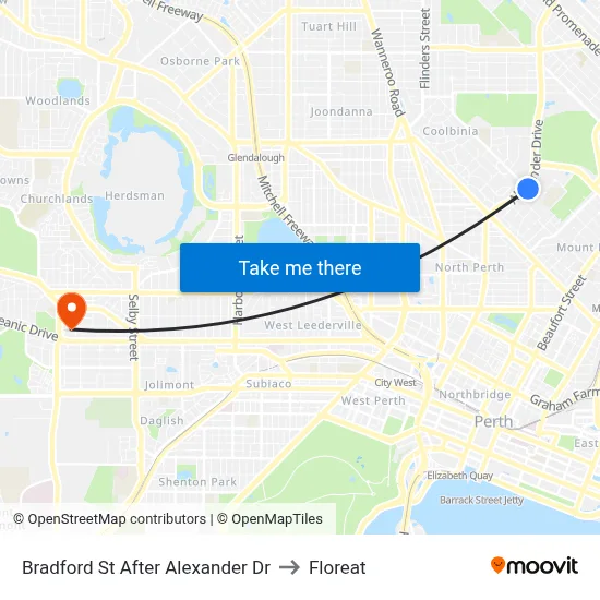 Bradford St After Alexander Dr to Floreat map