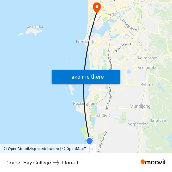 Comet Bay College to Floreat map