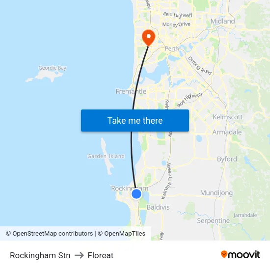Rockingham Stn to Floreat map