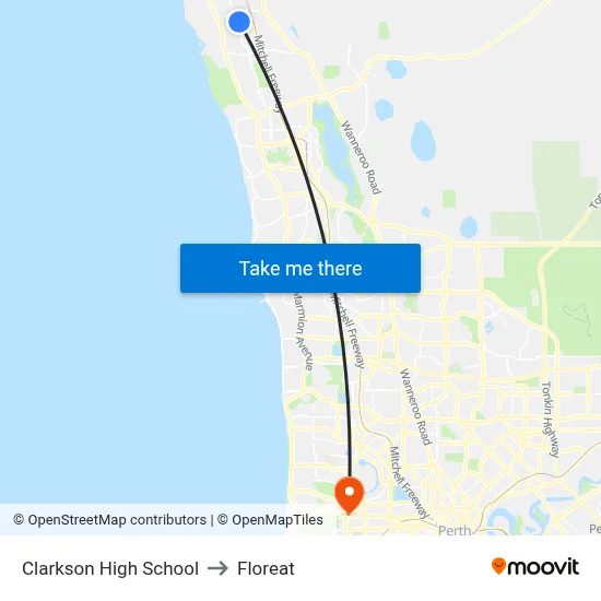 Clarkson High School to Floreat map