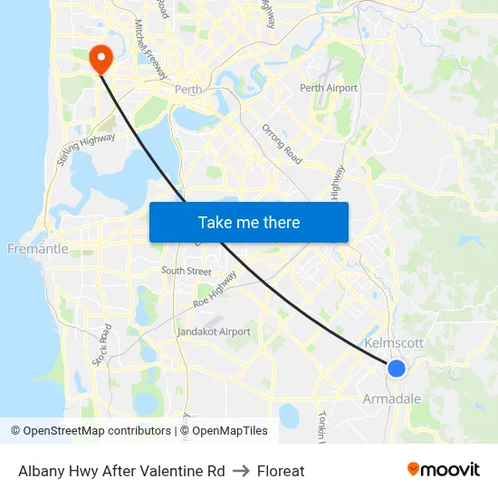 Albany Hwy After Valentine Rd to Floreat map