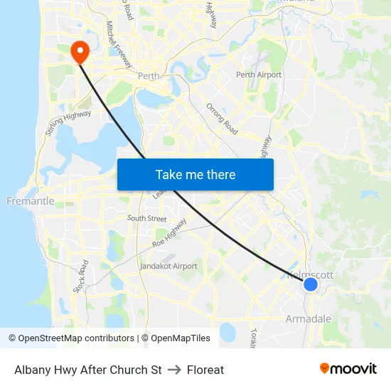 Albany Hwy After Church St to Floreat map