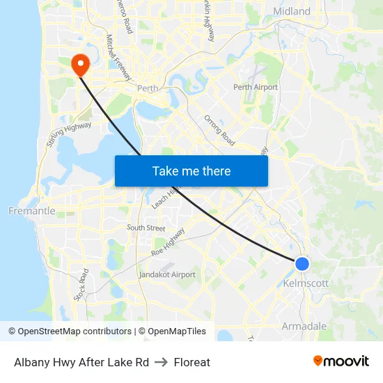 Albany Hwy After Lake Rd to Floreat map