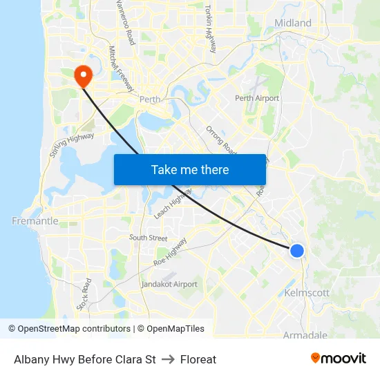 Albany Hwy Before Clara St to Floreat map