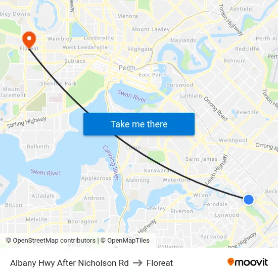 Albany Hwy After Nicholson Rd to Floreat map