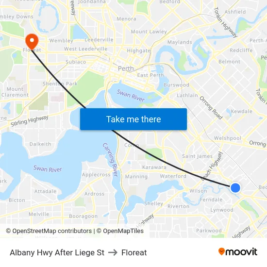 Albany Hwy After Liege St to Floreat map