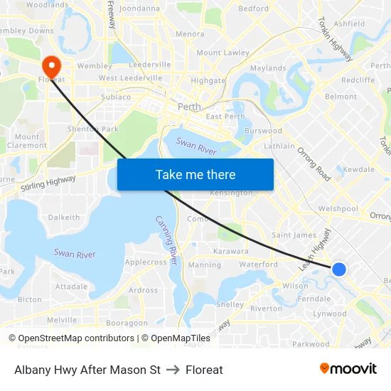 Albany Hwy After Mason St to Floreat map