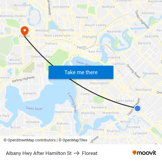 Albany Hwy After Hamilton St to Floreat map