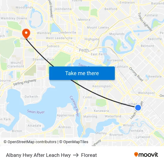 Albany Hwy After Leach Hwy to Floreat map