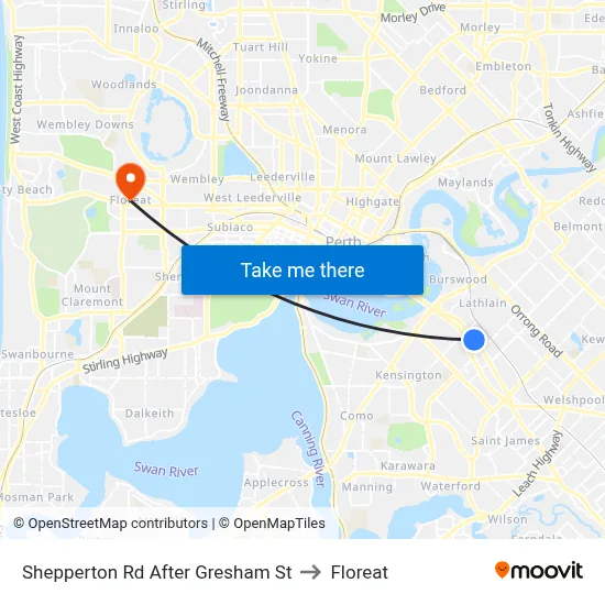 Shepperton Rd After Gresham St to Floreat map