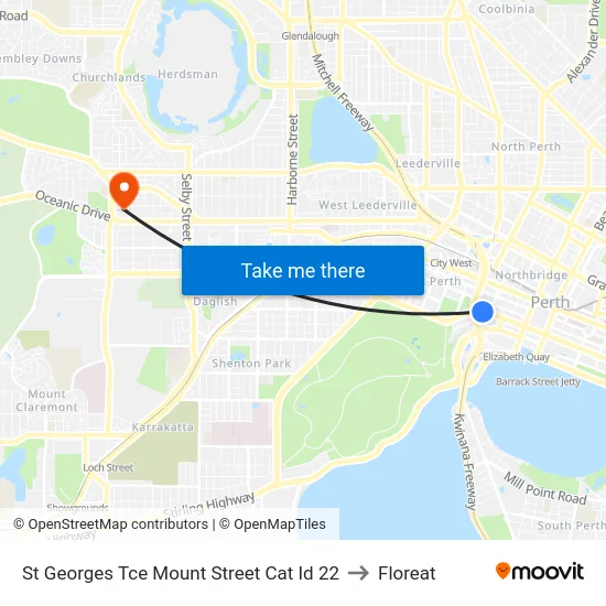 St Georges Tce Mount Street Cat Id 22 to Floreat map