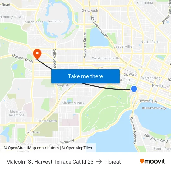 Malcolm St Harvest Terrace Cat Id 23 to Floreat map