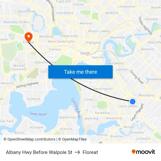 Albany Hwy Before Walpole St to Floreat map