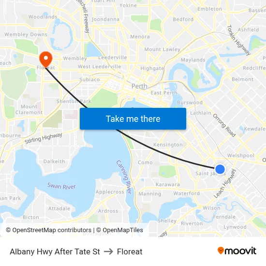 Albany Hwy After Tate St to Floreat map