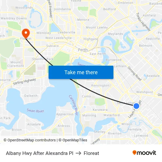 Albany Hwy After Alexandra Pl to Floreat map
