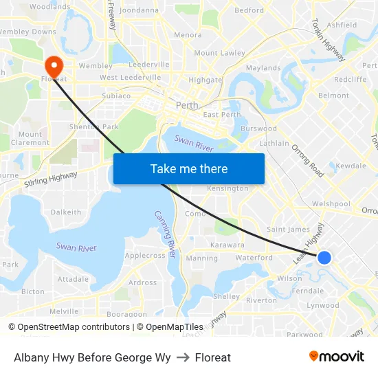 Albany Hwy Before George Wy to Floreat map
