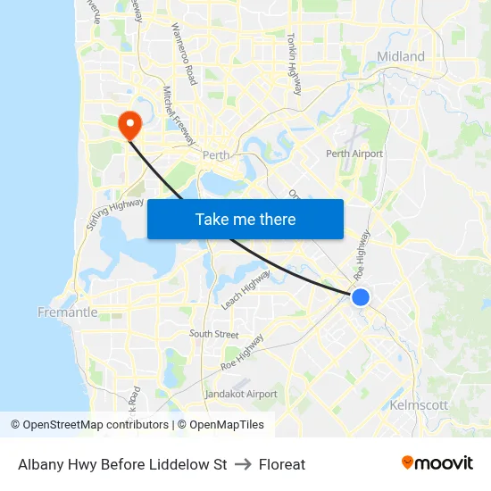 Albany Hwy Before Liddelow St to Floreat map