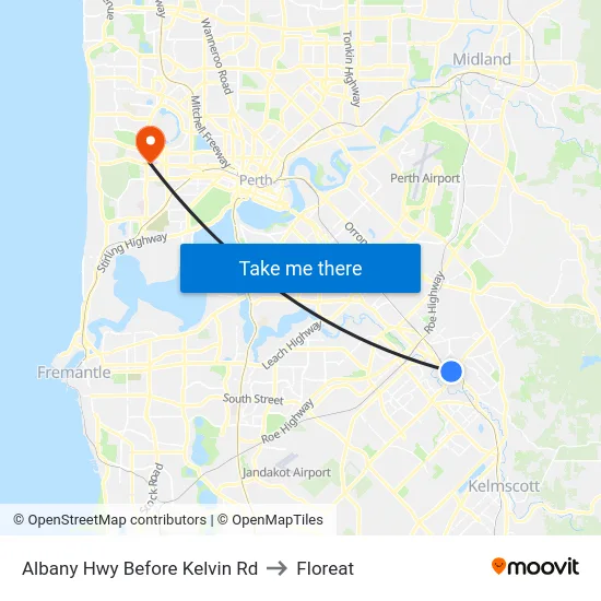 Albany Hwy Before Kelvin Rd to Floreat map