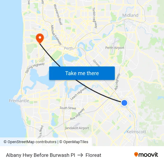 Albany Hwy Before Burwash Pl to Floreat map